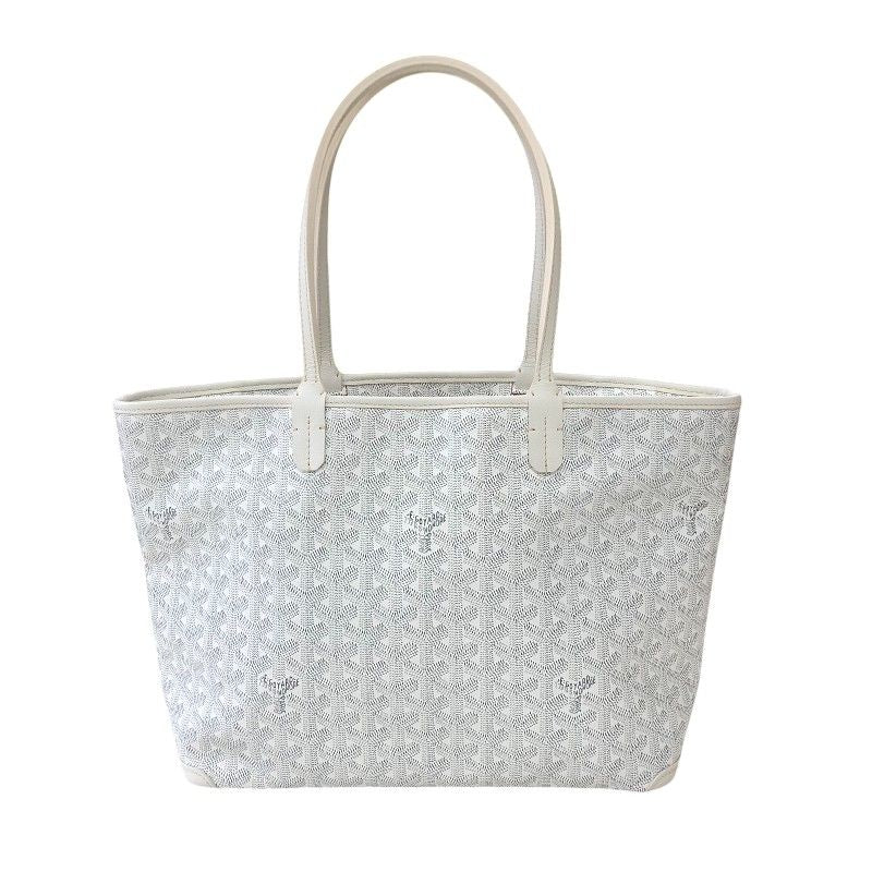 GOYARD Artois PM White Handbag with Silver Hardware