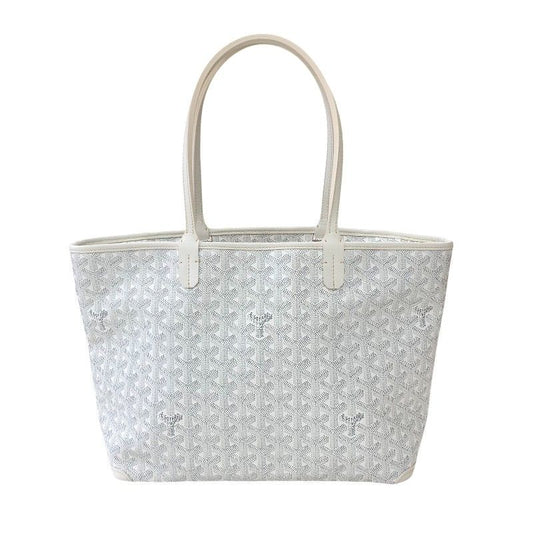 GOYARD Artois PM White Handbag with Silver Hardware