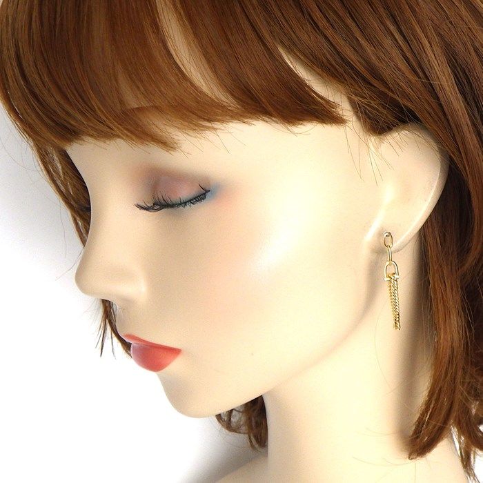 K18YG Swinging Figaro Chain Earrings - Exquisite Craftsmanship