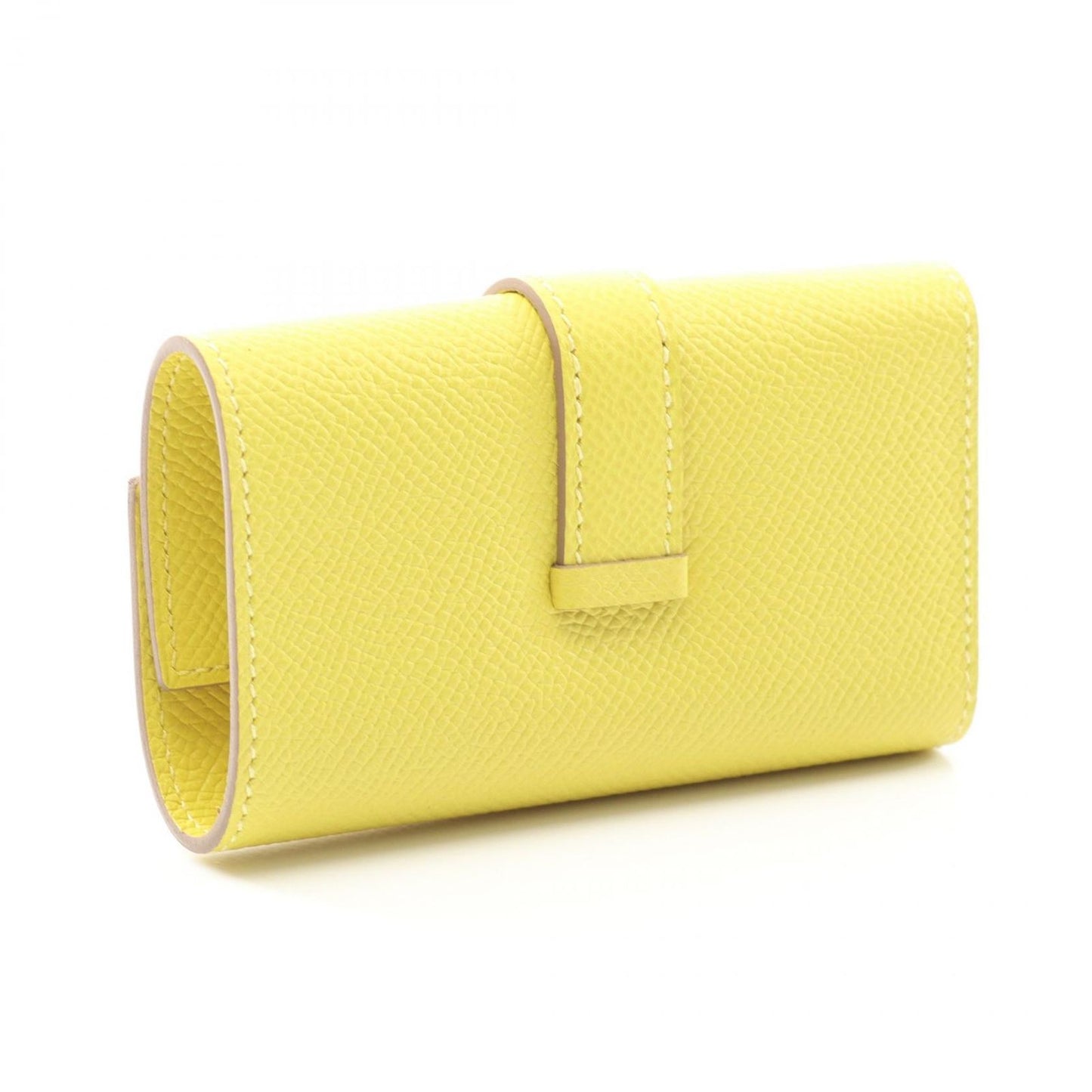 HERMES Béarn Key Case in Jaune Nablule - Exquisite Craftsmanship