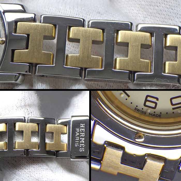 HERMES Clipper CL4.220 Quartz Watch with Ivory Dial - Exquisite Craftsmanship