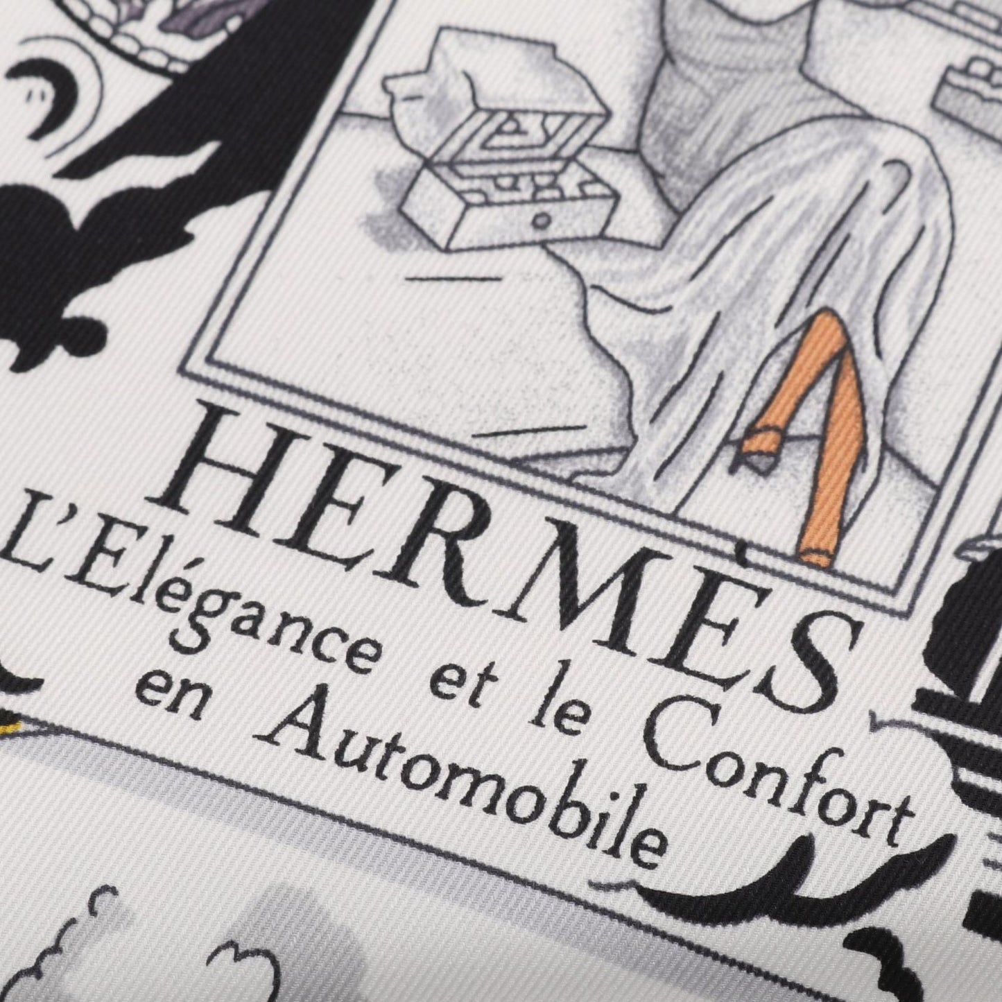 HERMES Silk Scarf 'Elegance et le Confort en Automobile' - Exquisite Design