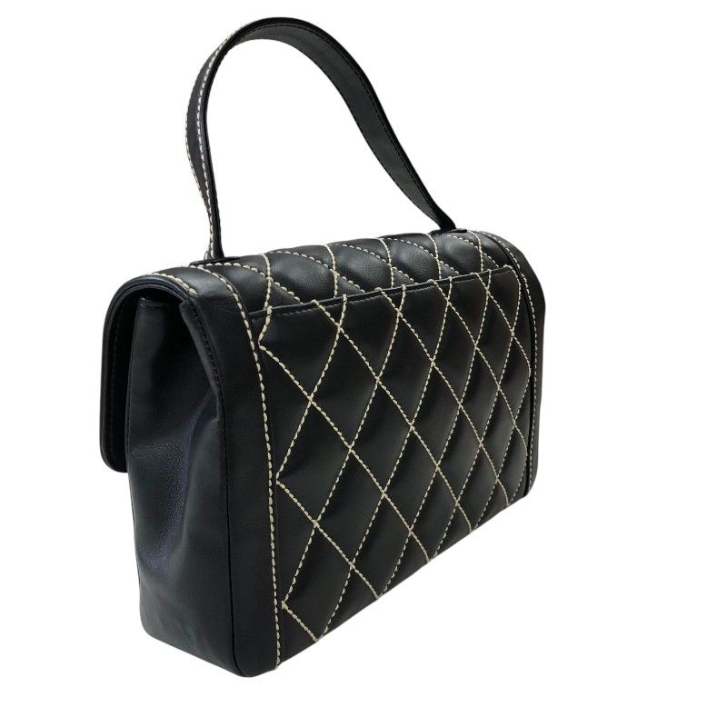 CHANEL Wild Stitch Handbag in Black with Gold Hardware