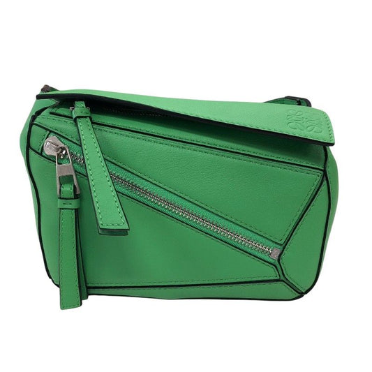 LOEWE Puzzle Mini Album Bag in Green Calf Leather - Unisex