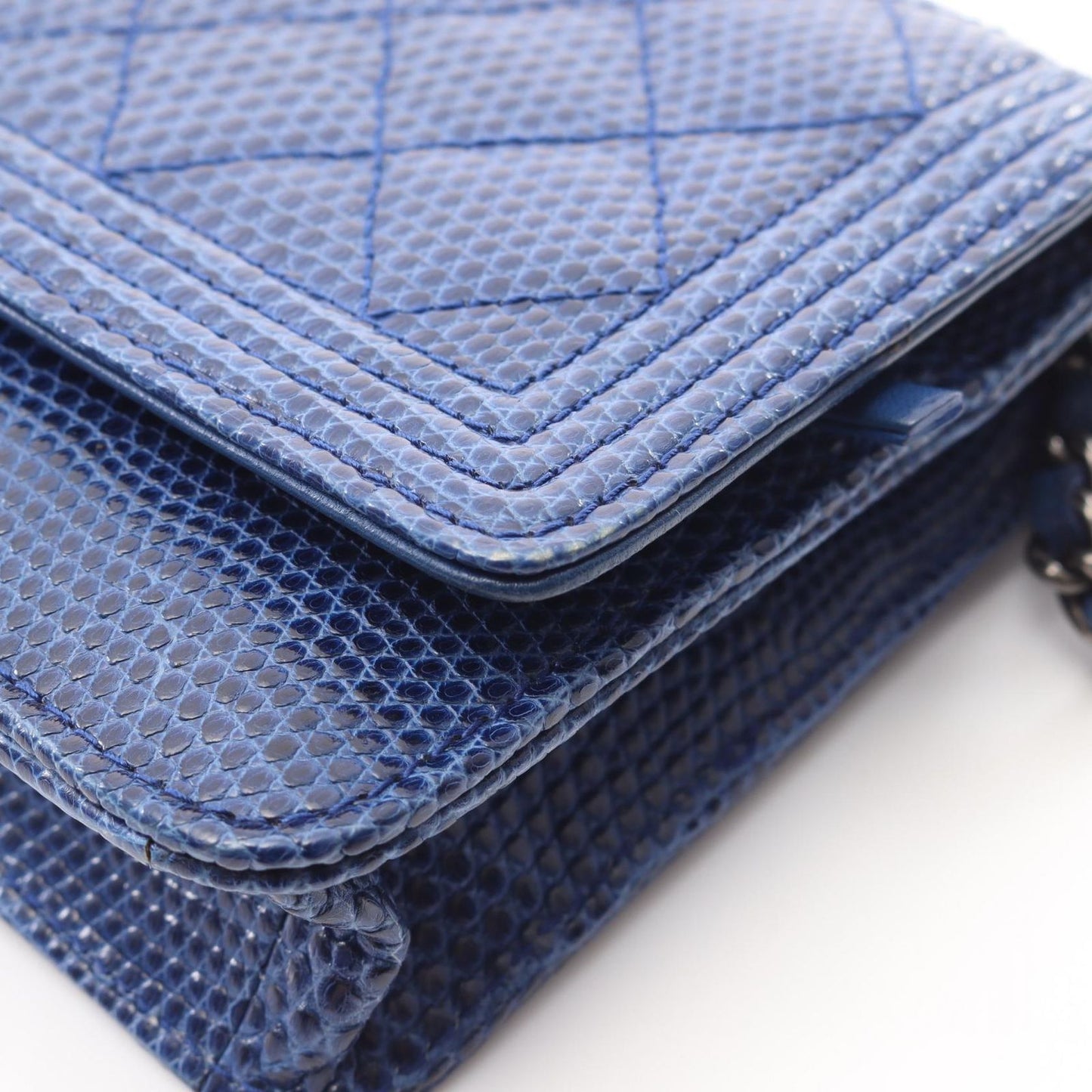 CHANEL Boy Chanel Exotic Leather Shoulder Bag in Blue