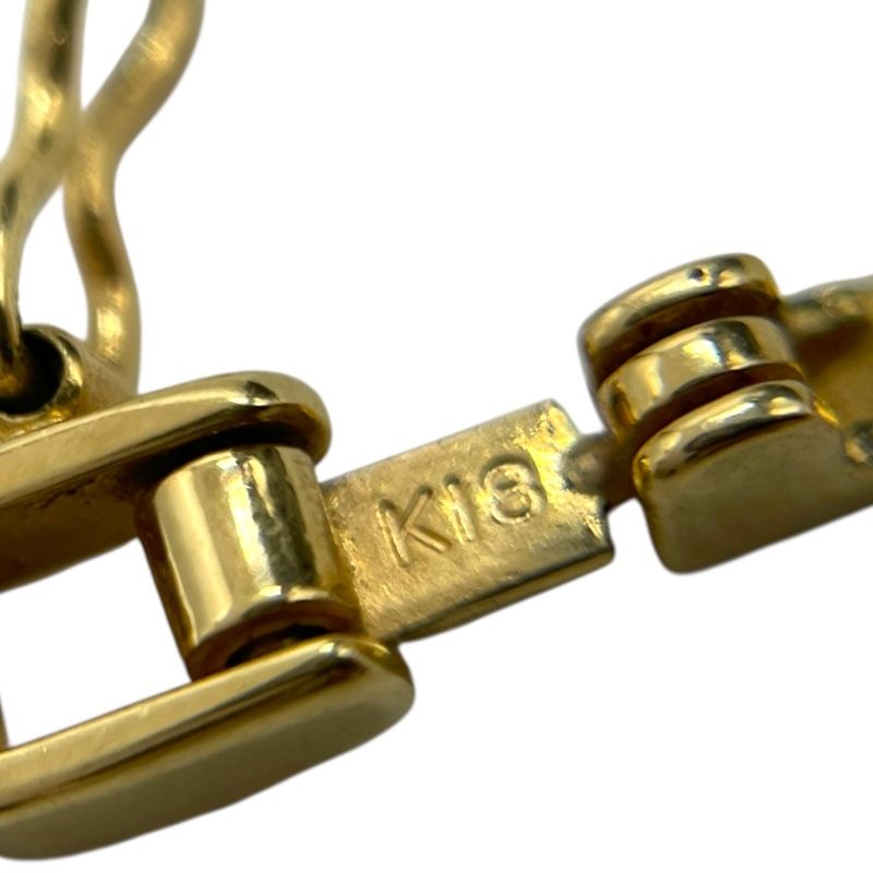 Exquisite K18 Gold 6-Sided Double Figaro Bracelet