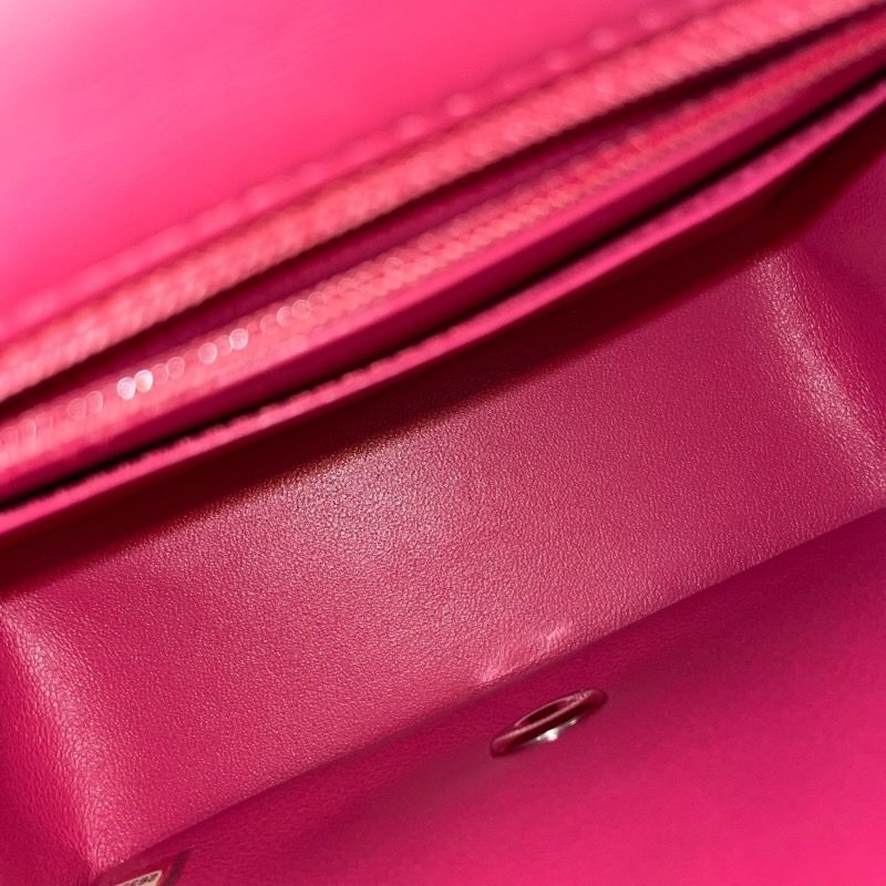 CHANEL Mini Matelassé 17 Pink & Silver Hardware Shoulder Bag