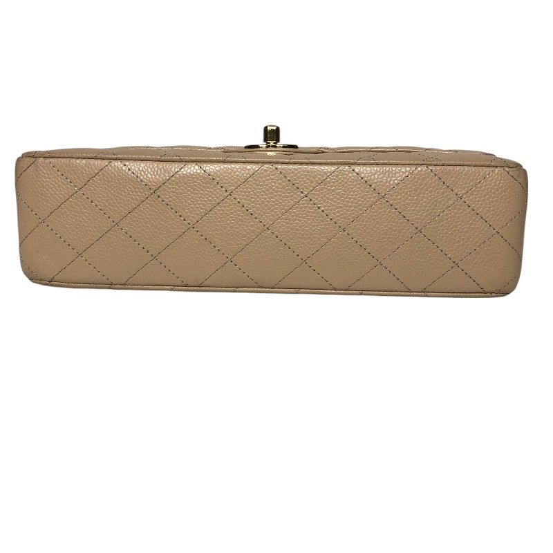 CHANEL Matelassé 25 Beige Caviar Skin Shoulder Bag with Gold Hardware