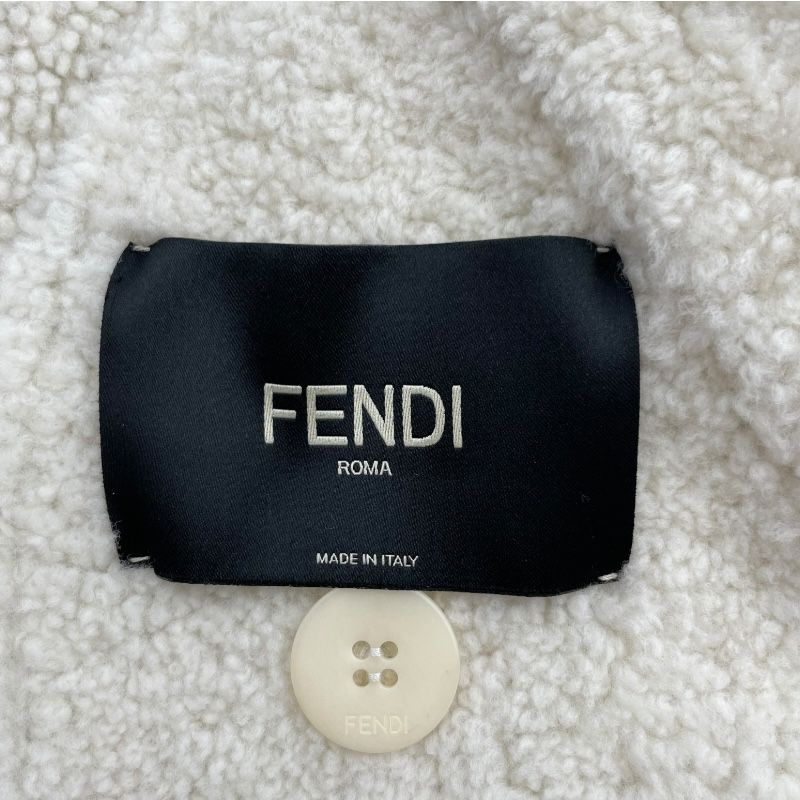 Fendi Cream Shearling Leather Jacket FM5360 - Exquisite Craftsmanship