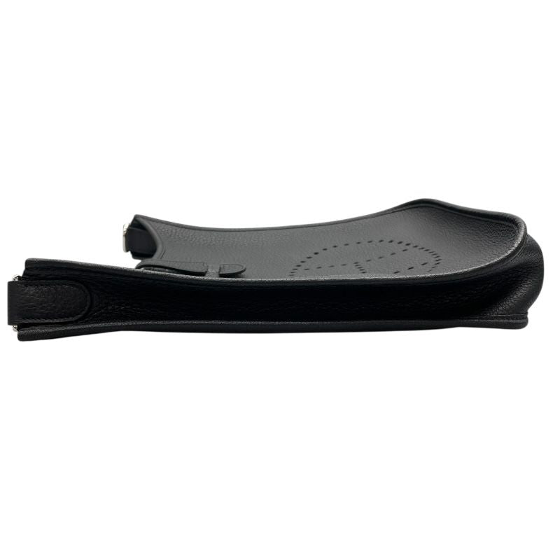 HERMES Evelyne 1 PM Black Togo Leather Shoulder Bag with Silver Hardware