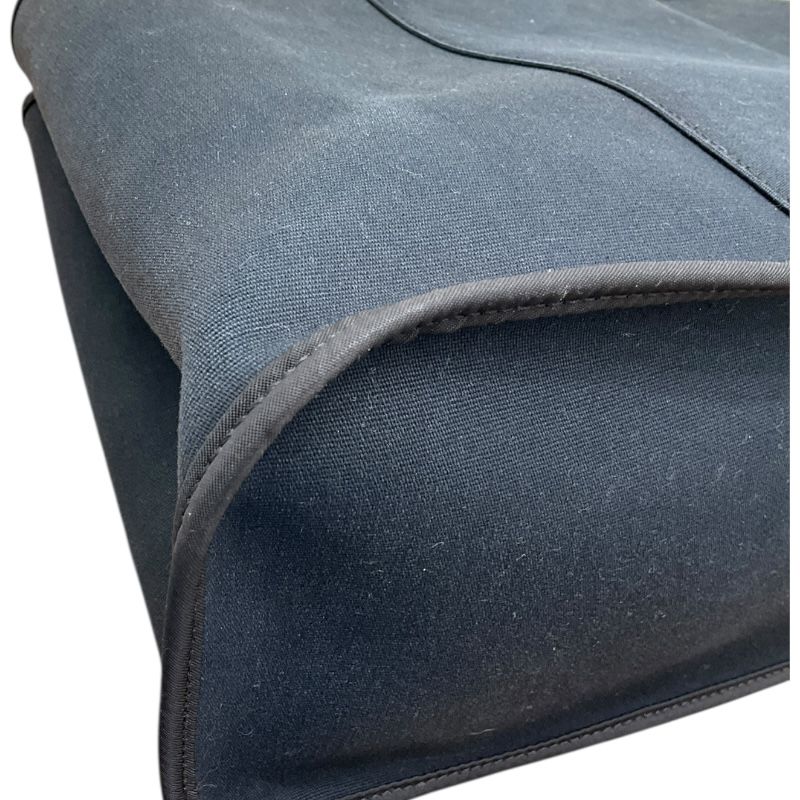 HERMES Cabas Élan Navy Canvas & Leather Unisex Handbag