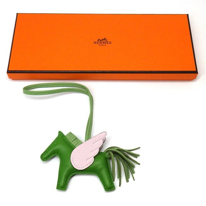 HERMES Rodeo Pegasus PM Bag Charm - 2024 Edition in Veil Yucca