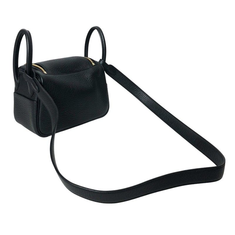 HERMES Lindy Mini Black & Gold Hardware - Timeless Elegance