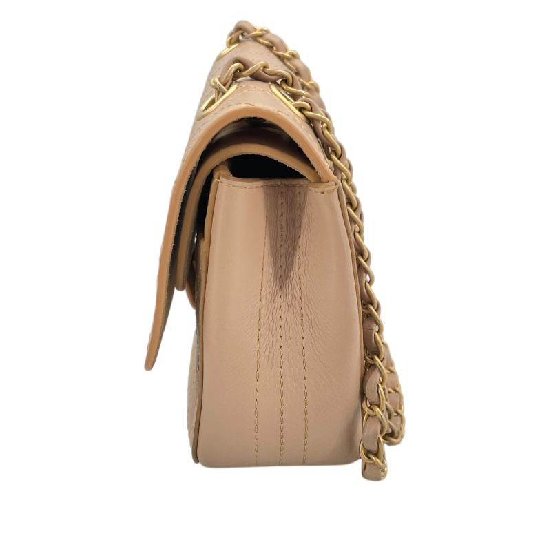 CHANEL Matelassé 25 Beige Calfskin Shoulder Bag - A01112