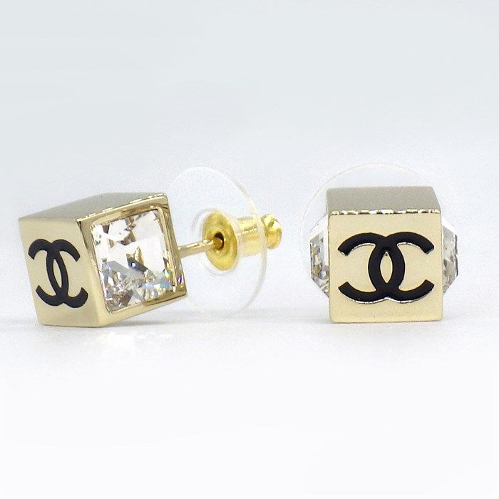 CHANEL Coco Mark Cube Earrings with Rhinestones - 2025 Cruise Collection