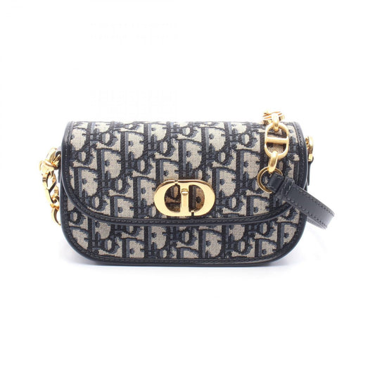 Dior Miss Caro Small Oblique Shoulder Bag in Navy Canvas & Leather