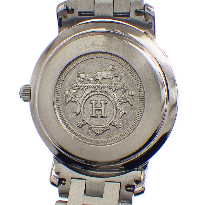 HERMES Clipper CL4.210 Date Watch - Black Dial, Stainless Steel