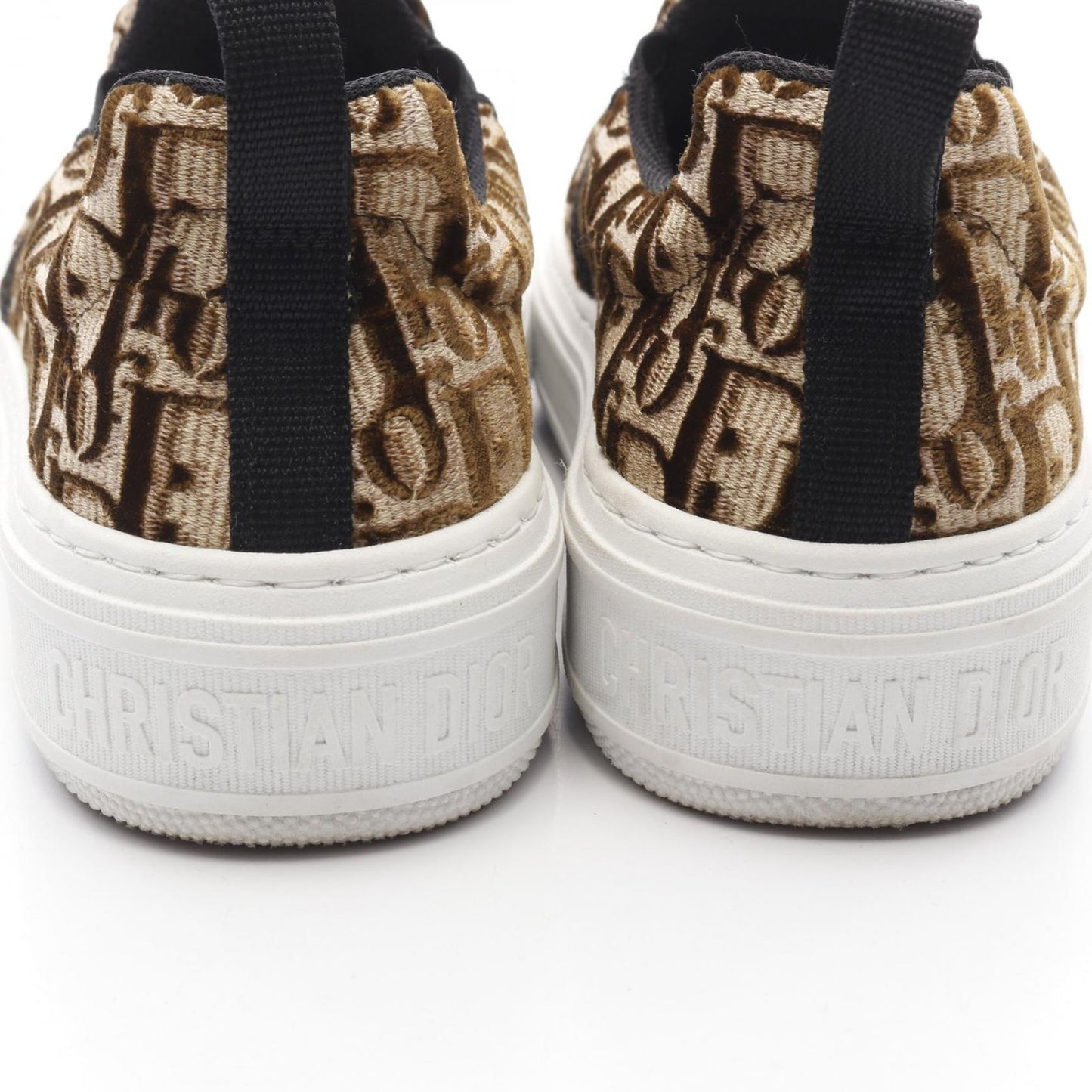 Dior Solar Oblique Slip-On Sneakers - Elegant Brown & Black Fabric