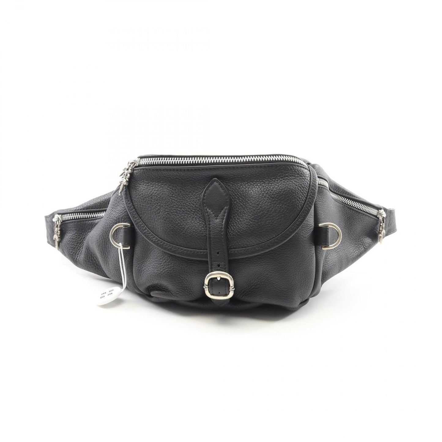 CHROME HEARTS Black Leather Waist Bag - Timeless Elegance