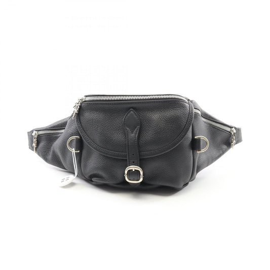 CHROME HEARTS Black Leather Waist Bag - Timeless Elegance