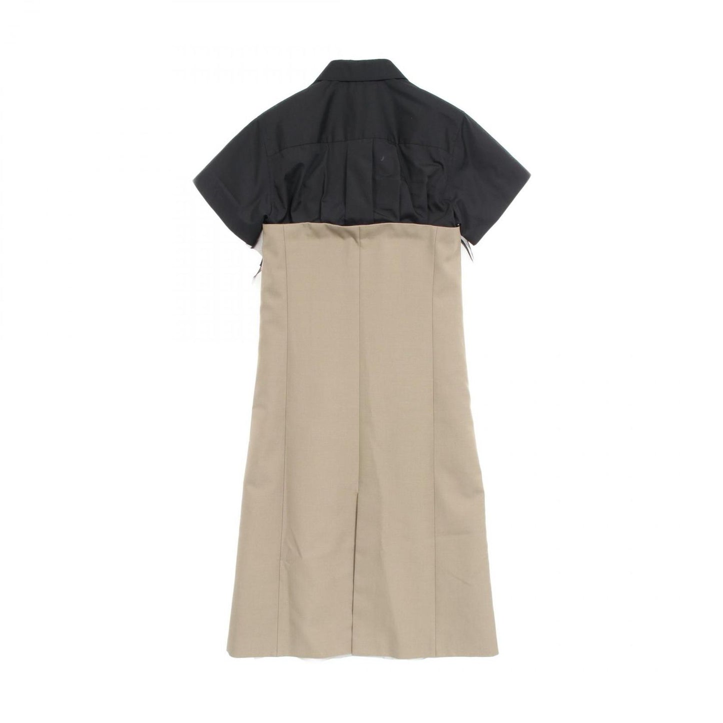 Sacai Cotton Dress in Black and Beige - Timeless Elegance