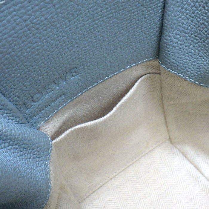 LOEWE Hammock Mini Drawstring Bag in Aqua Calfskin