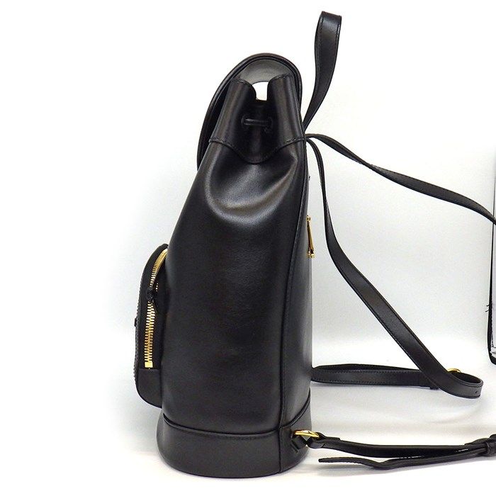 GUCCI Horsebit 1955 Backpack in Black Leather with Gold Accents
