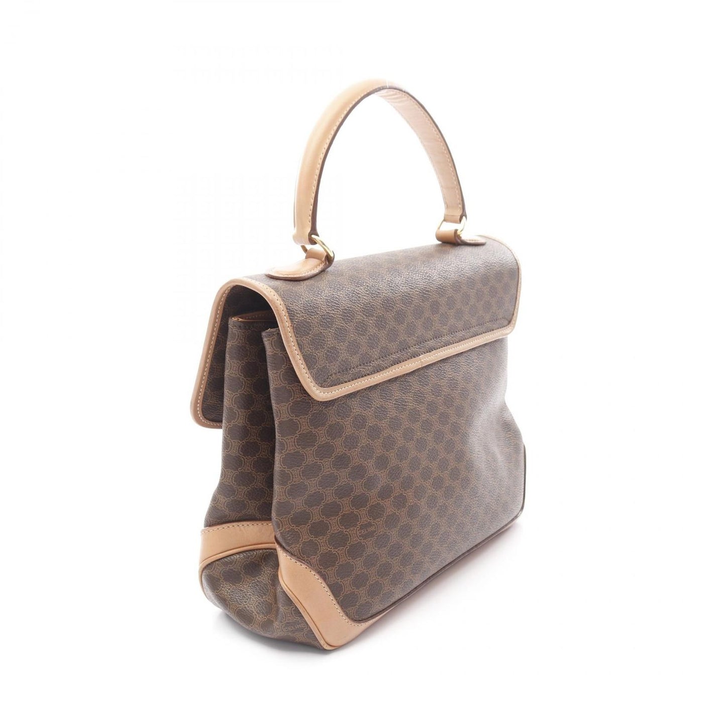 CELINE Macadam Handbag in Dark Brown PVC Coated Canvas
