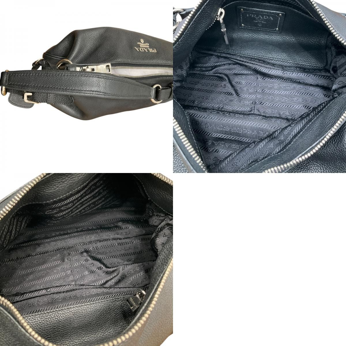 PRADA Viterbo Phoenix Semi Shoulder Bag - Black Luxury Fashion