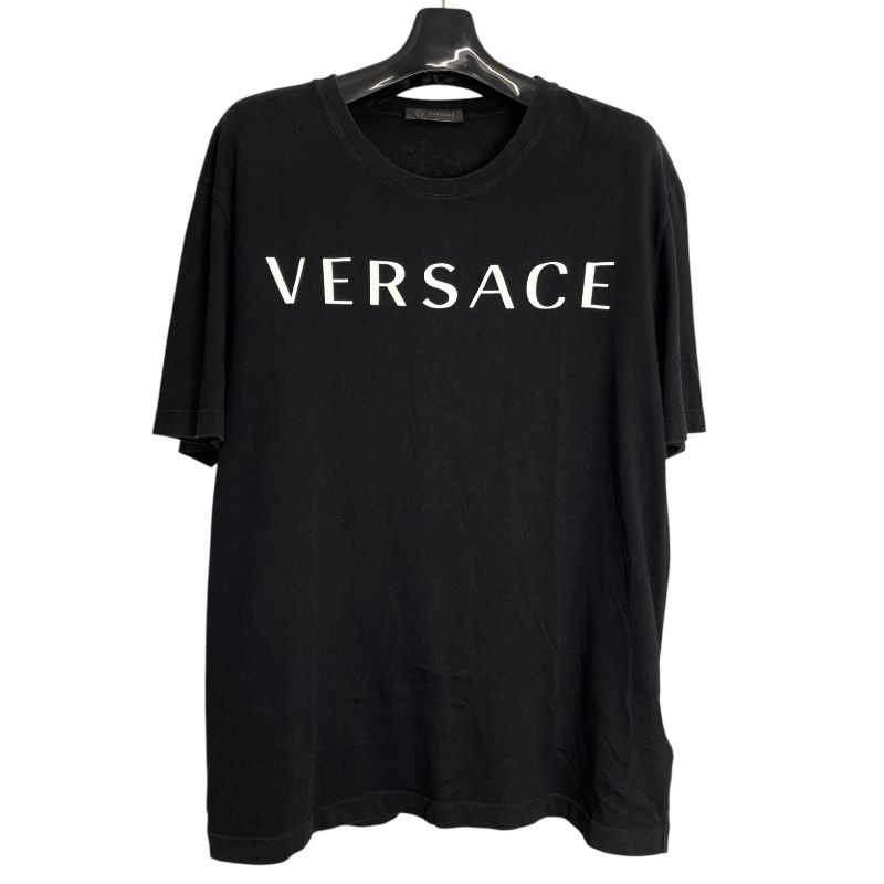 Versace Logo Print T-Shirt in Black Cotton - Men's XL