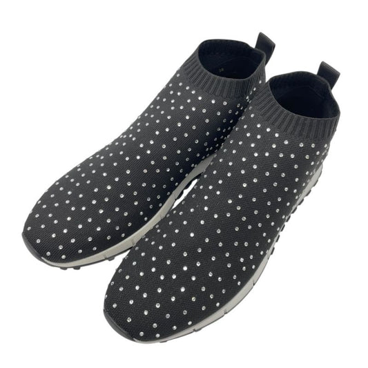 Jimmy Choo Black Stone-Embellished Sock Sneakers for Women