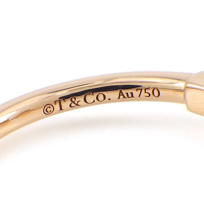 Tiffany & Co. T Wire Ring in K18 Pink Gold - Size 9.5