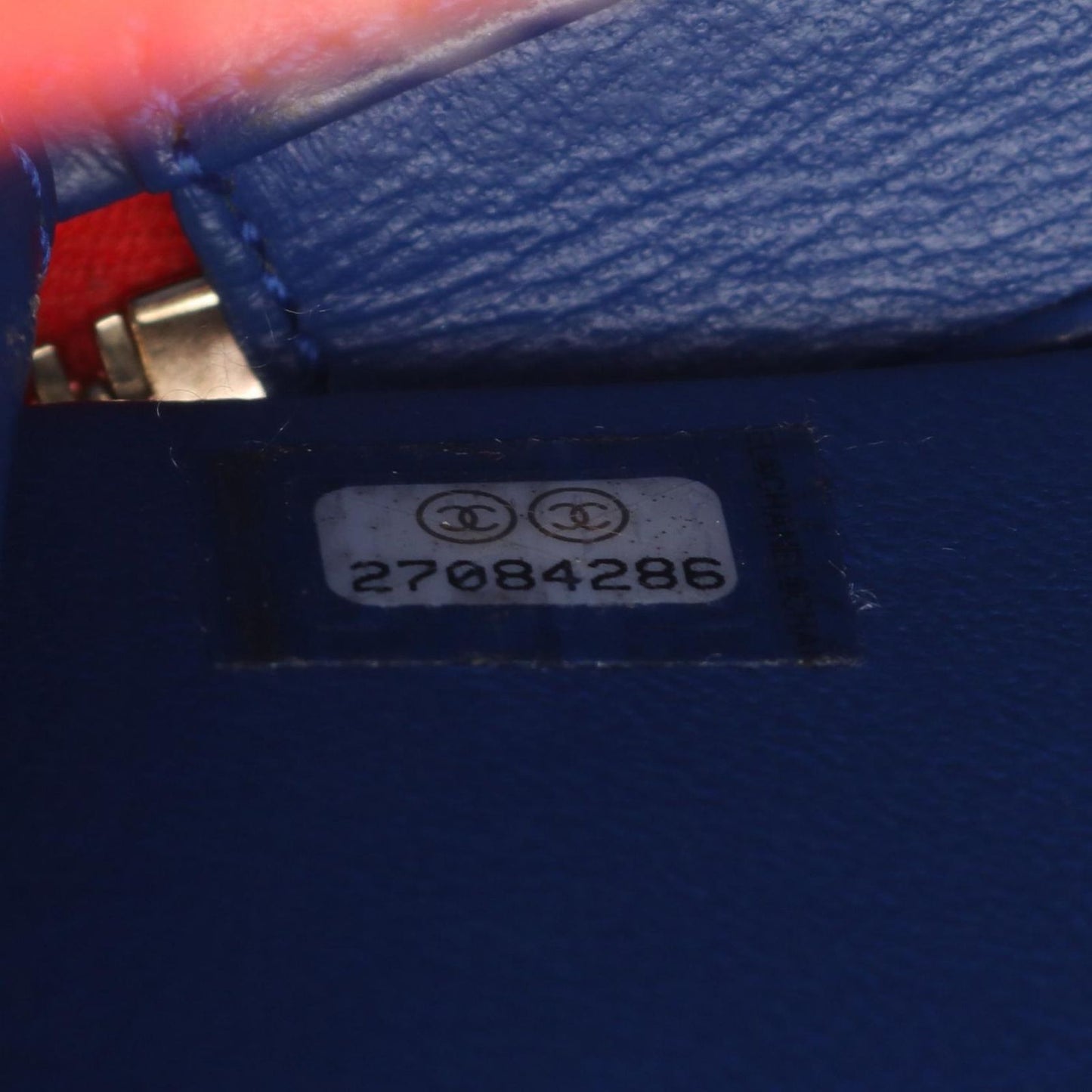 CHANEL CC Filigree Small Vanity Bag - Blue/White/Red Leather