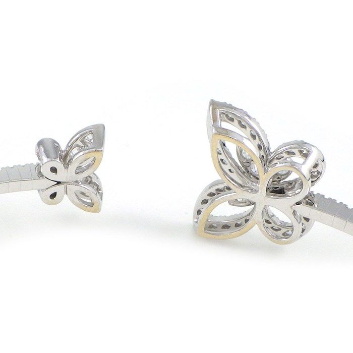 Graff Butterfly Silhouette Open Bangle with Diamonds - K18WG