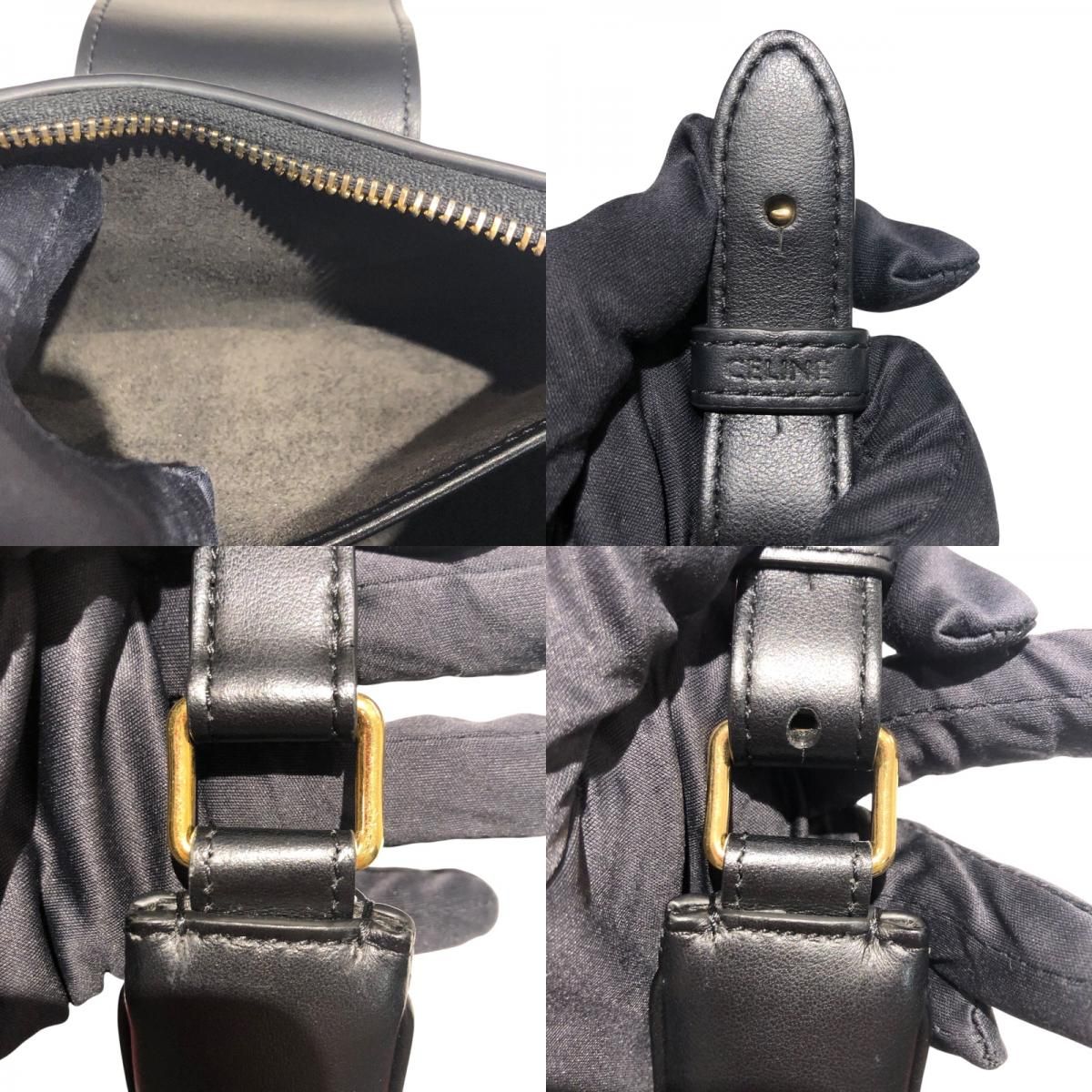 CELINE Medium Ava Black & Gold Hardware Shoulder Bag