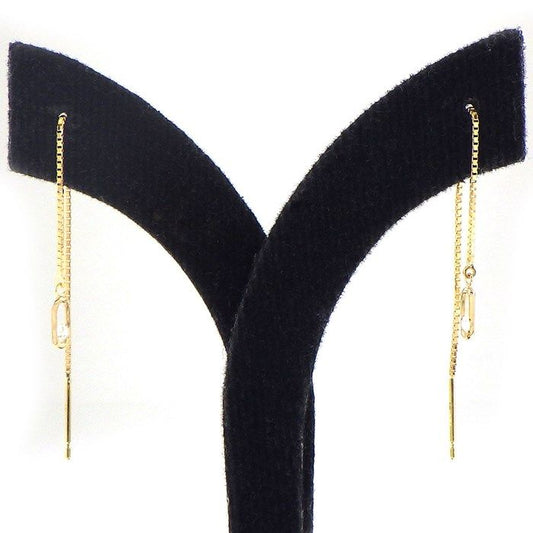 Elegant Diamond Drop Earrings in K18 Yellow Gold