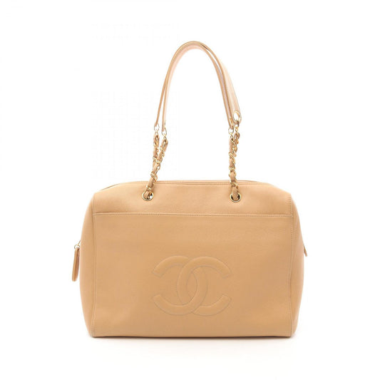 CHANEL Coco Mark Tote Bag in Beige Calfskin - Timeless Elegance