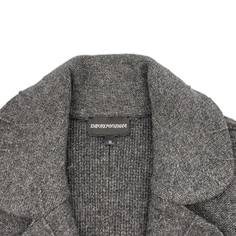 Emporio Armani Women's Grey Wool Knit Jacket - Timeless Elegance