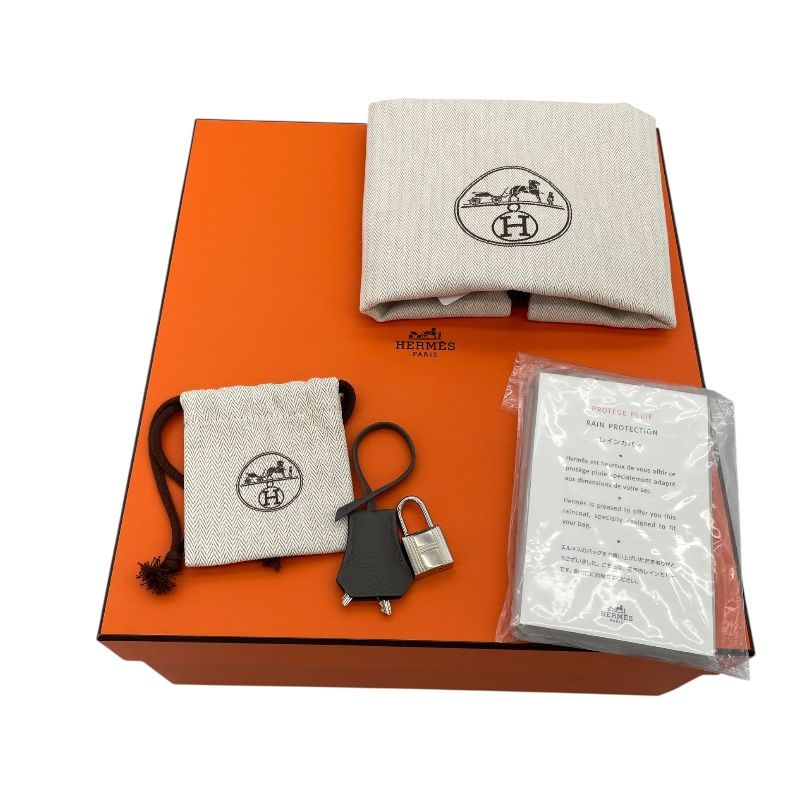 HERMES Birkin 25 U Stamp Etain/Silver Hardware Handbag