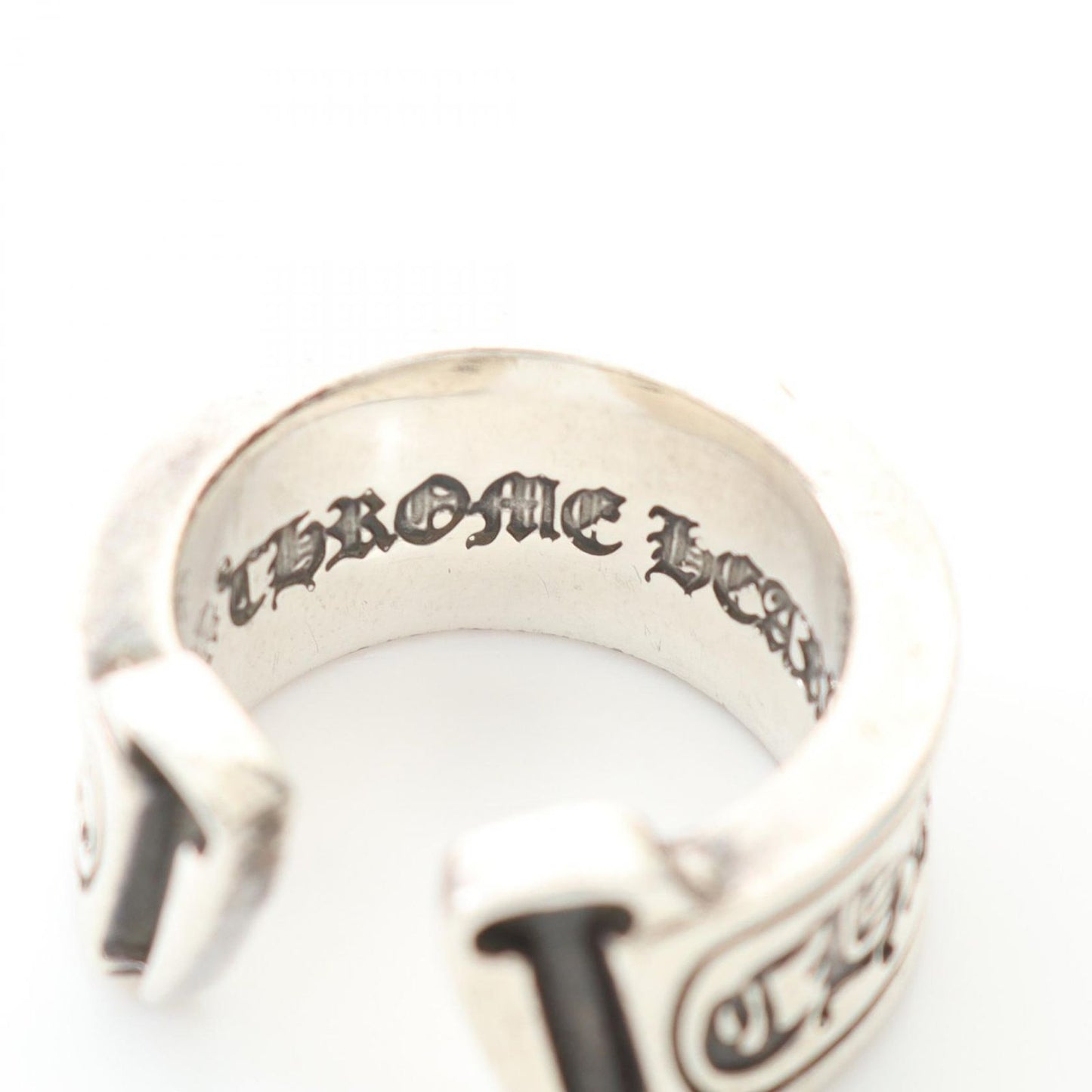 CHROME HEARTS LG SCROLL LABEL Silver 925 Ring - Exclusive Design