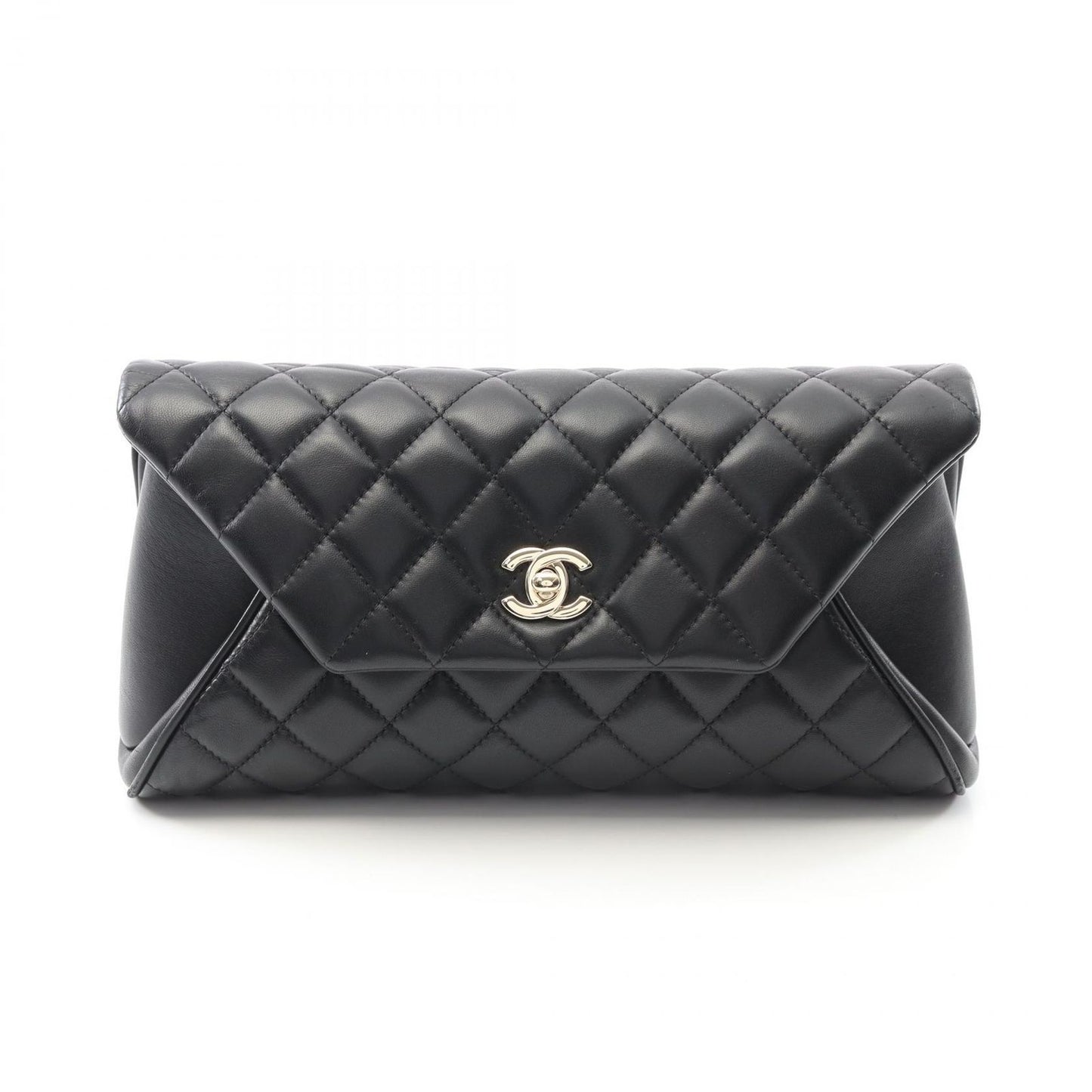CHANEL Matelassé Clutch Bag in Black Lambskin - Timeless Elegance