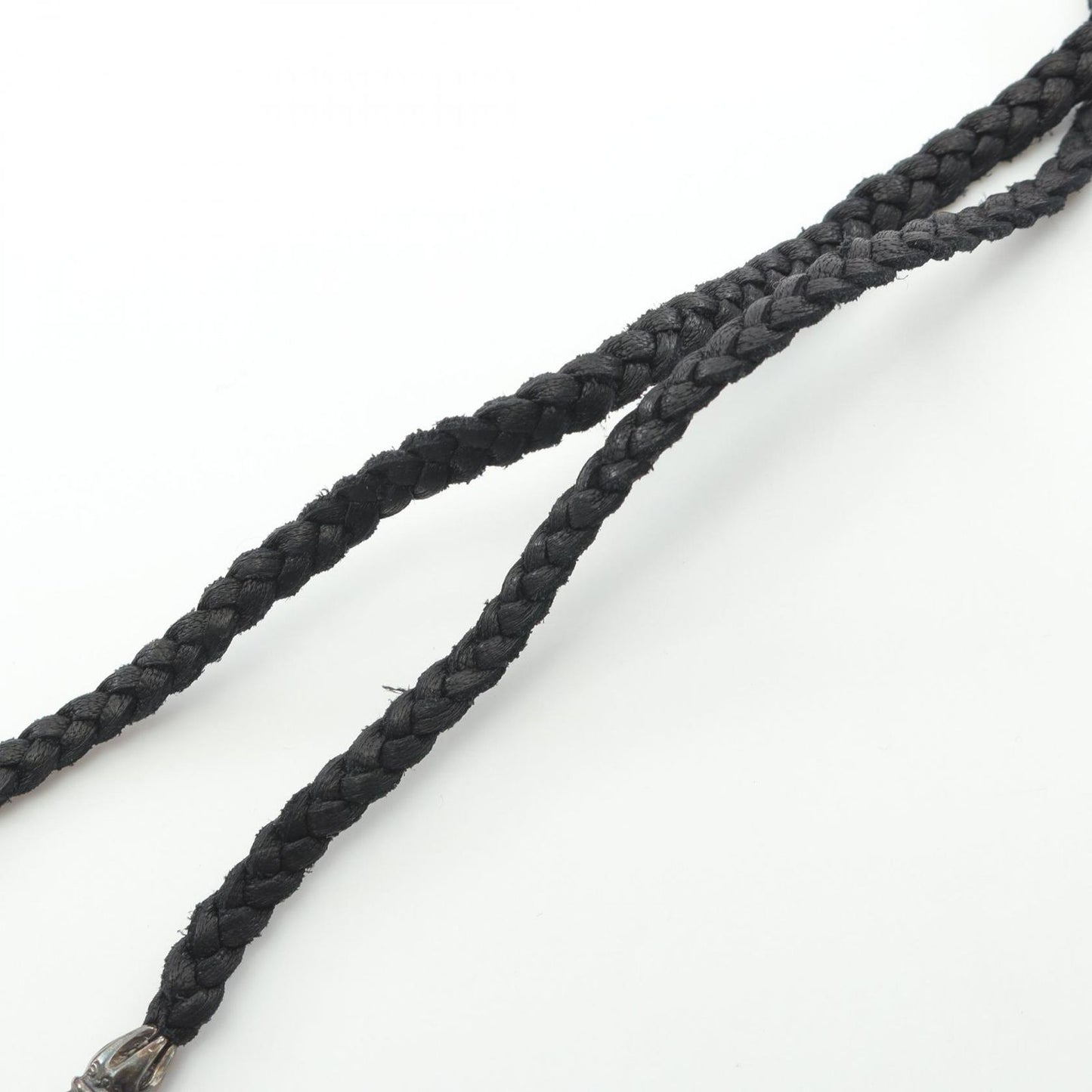 CHROME HEARTS Leather Braid Scroll Necklace - Silver925