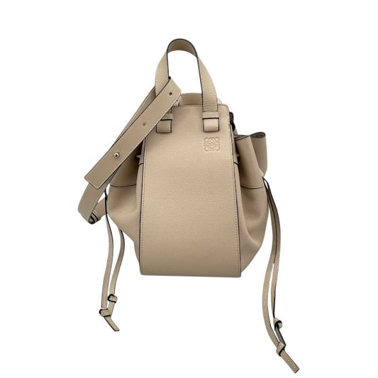 LOEWE Hammock Bag Drawstring Small Beige Calf Leather