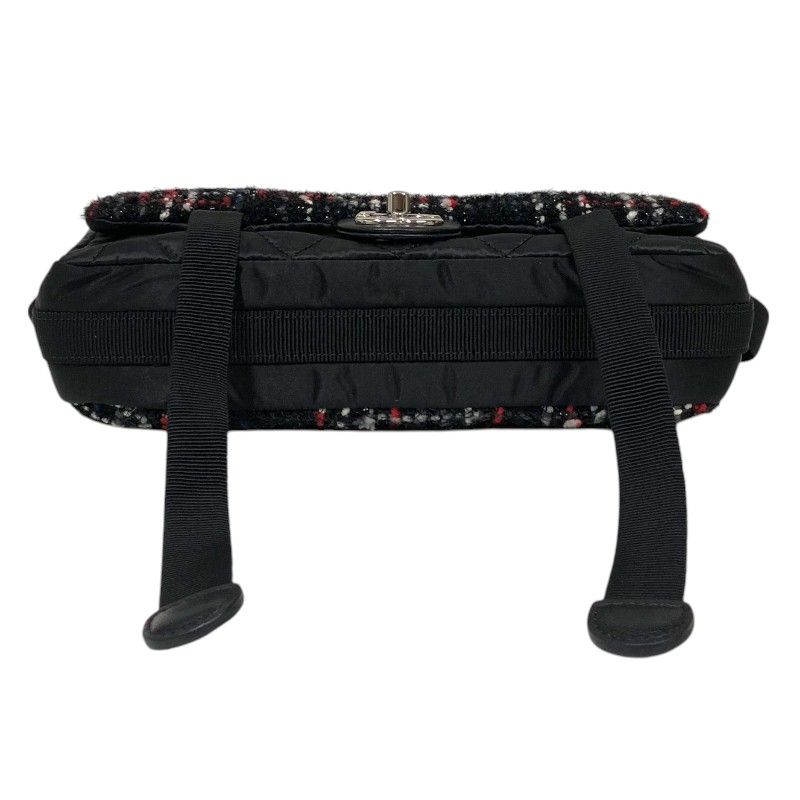 CHANEL Tweed Flap 2Way Bag - Multicolor & Black with Silver Hardware