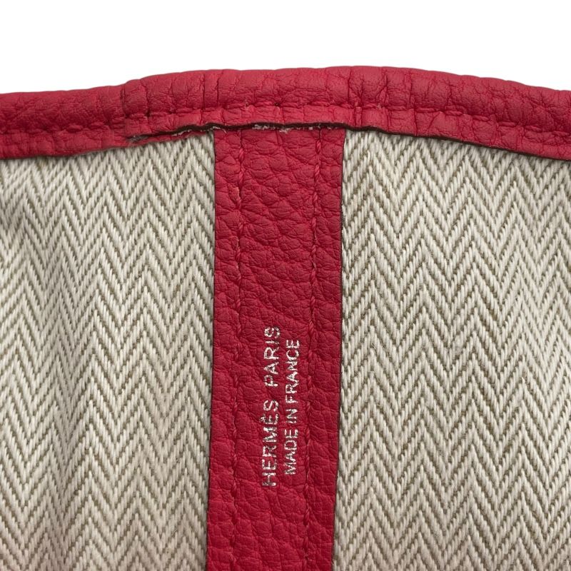 HERMES Garden Party PM Bougainvillea Handbag with Silver Hardware