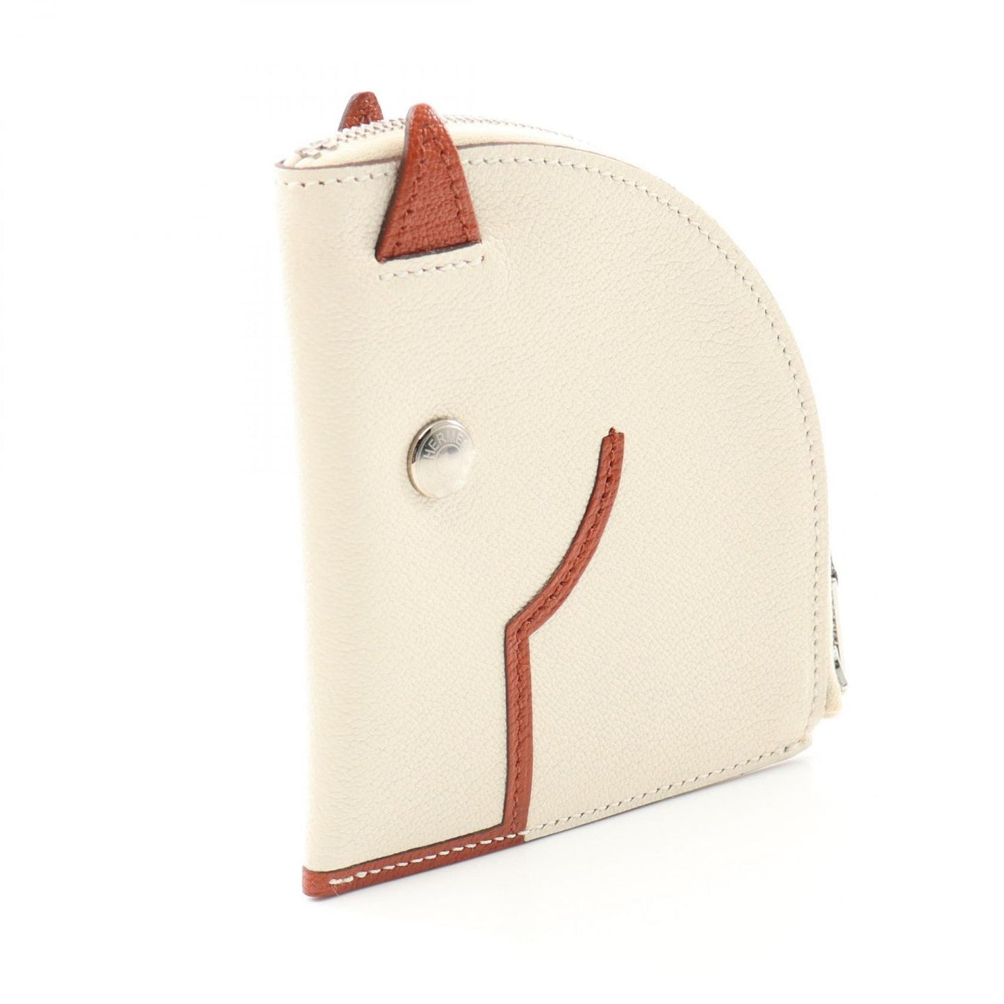 HERMES Paddock Coin Case in Nat/Cuivre Leather - Exquisite Craftsmanship