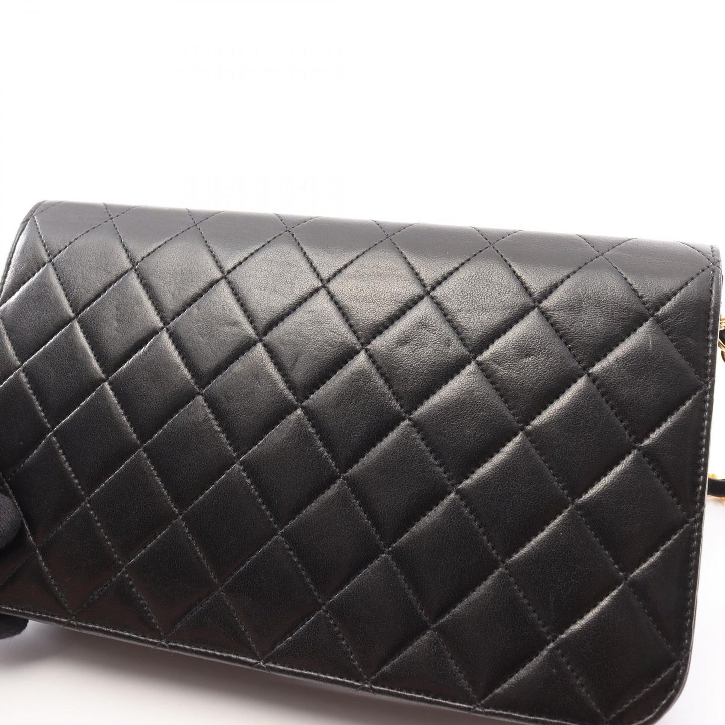 CHANEL Matelassé Single Flap Shoulder Bag in Black Lambskin