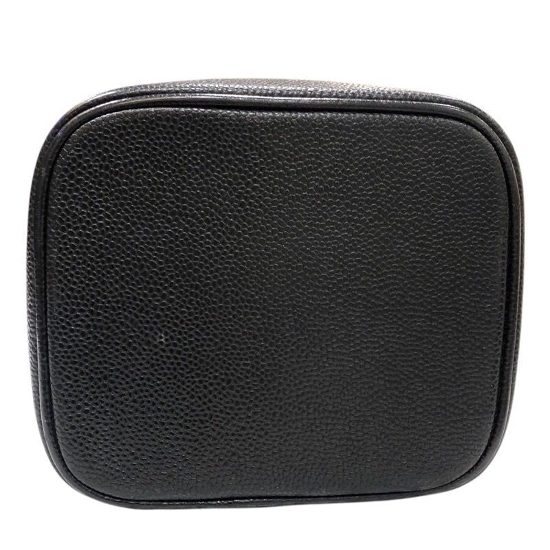 CHANEL Vanity A01998 Black Caviar Skin Handbag with Gold Hardware