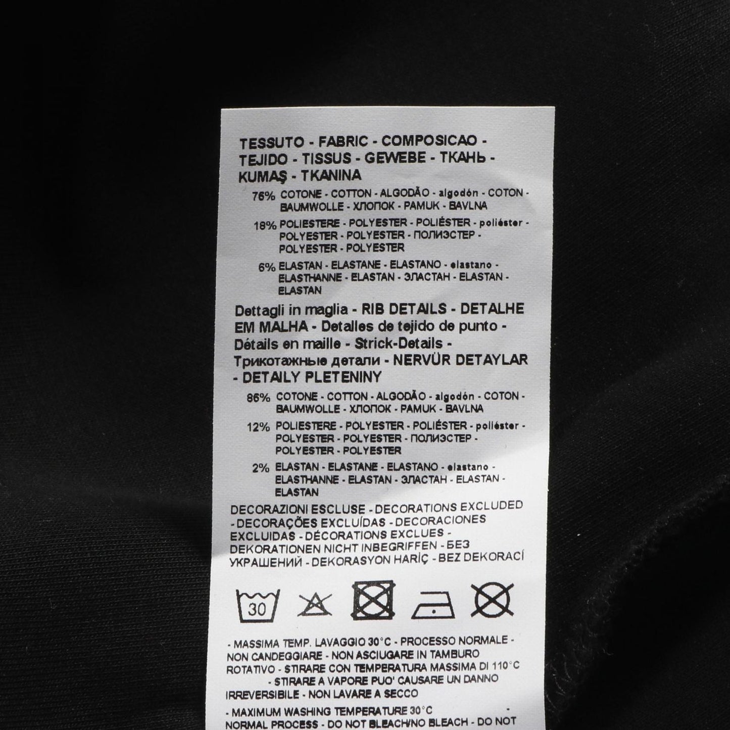 Emporio Armani Black Cotton Sweatshirt - Size XL