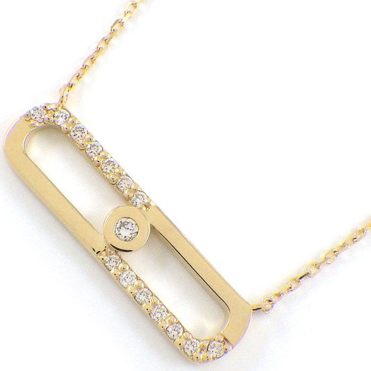 Exquisite K18YG Diamond Necklace with Ring Motif - 0.10ct